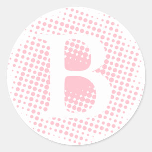 rosa Anfangsbuchstabe Runder Aufkleber