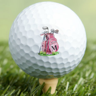 Rosa Anfangsmonogramm Golfball