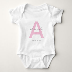 Rosa Anfangsname Personalisiert Baby Strampler