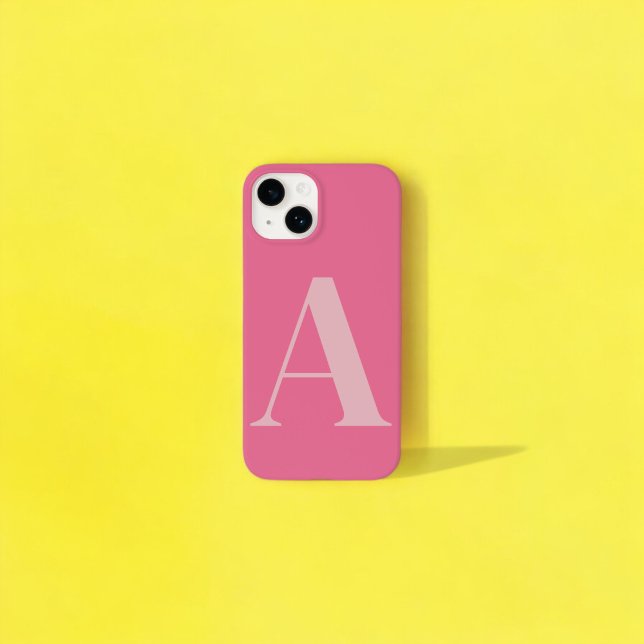 rosa Anfangsname Personalisiert Monogramm-Design Case-Mate iPhone Hülle (Von Creator hochgeladen)