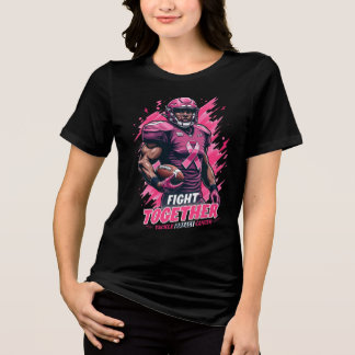 Rosa Angriff Brustkrebs-Bewusstseins-Fußball Tri-Blend Shirt