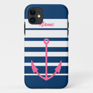 Rosa Anker iPhone 5 Marineblau und -WEISS Case-Mate iPhone Hülle