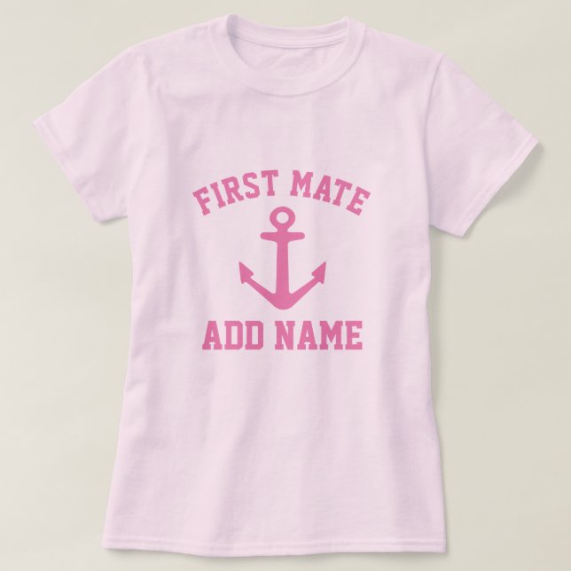 Rosa Ankerboot zum Shirt für Frauen (Design vorne)