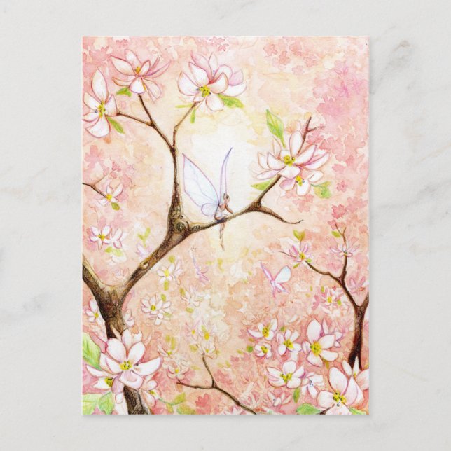 Rosa Ansicht Blossom Postkarte (Vorderseite)