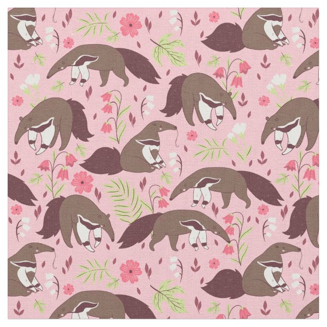 Rosa Anteater süße Tier Stoff (Nahaufnahme)