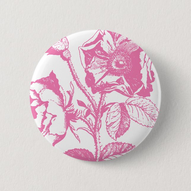 Rosa antike Rose Button (Vorderseite)