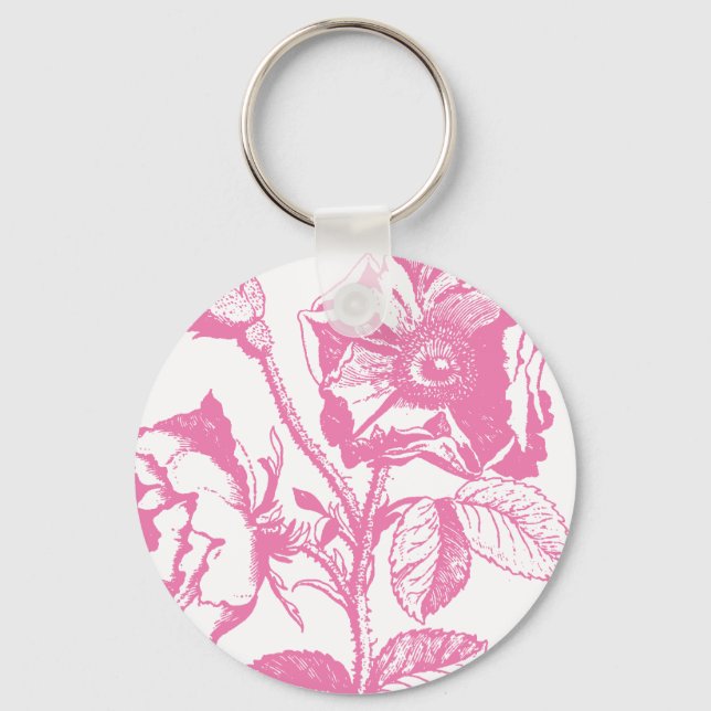Rosa antike Rose Schlüsselanhänger (Vorderseite)