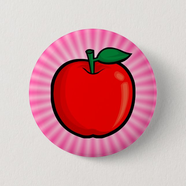 Rosa Apfel Button (Vorderseite)