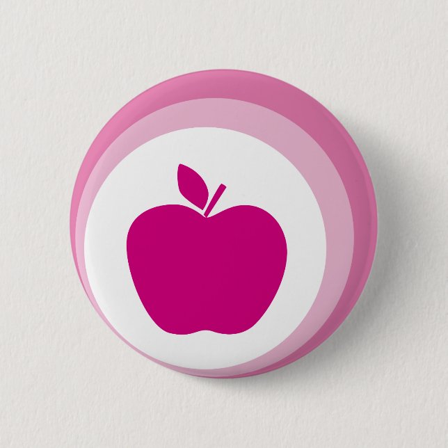 rosa Apfel Button (Vorderseite)