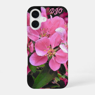 Rosa Apfelblüten und Ihre Initialen iPhone 16 Hülle