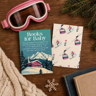 Rosa Après Bébé Ski-Bücher für Baby-Einlegekarte Visitenkarte