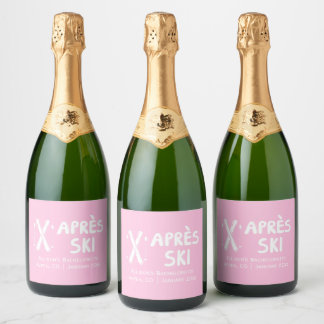 Rosa Apres Ski Junggeselinnen-Abschied Champagne