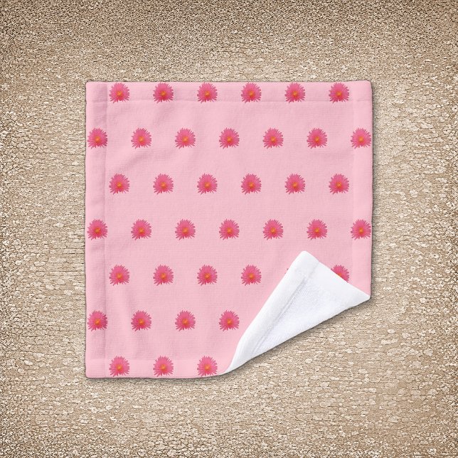 Rosa Aptenia-Blume Nahtloses Muster auf Waschtuch Waschlappen (Pink Aptenia flower seamless pattern on wash cloth)