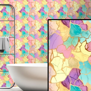 Rosa Aqua Lila & goldmarmoriert Tapete