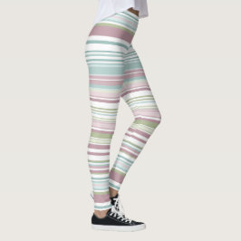 Rosa, Aqua, Minze, Frühlingsregen und Malvenstreif Leggings