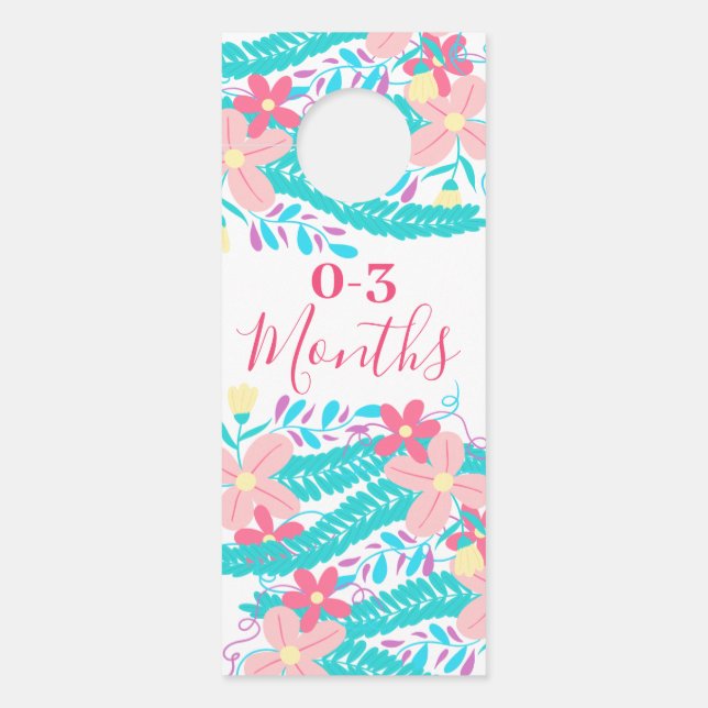 Rosa Aquamarin-gelbe Blumenbecher Türanhänger (Vorderseite)