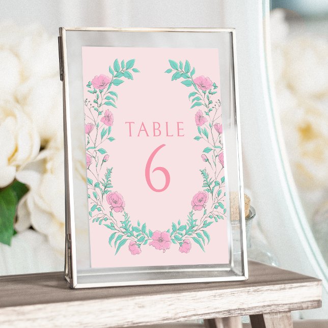 Rosa aquamarine grüne Blumenkirche Einladung (Von Creator hochgeladen)