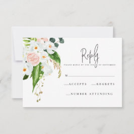 Rosa, aquamarine und orchide tropische Blüte R.S.V RSVP Karte