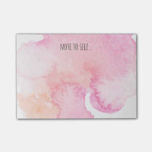 Rosa Aquarell-Anmerkung zum Selbst Post-it Klebezettel