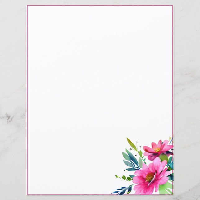 Rosa Aquarell-Blume (Vorderseite)