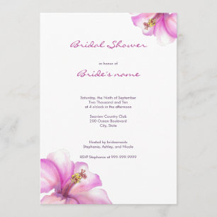 Rosa Aquarell Blume Bridal Dusche Einladung