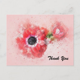 Rosa Aquarell Blume mit Blume Bug Postkarte
