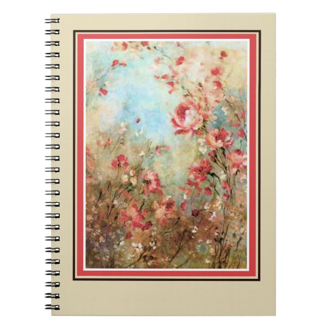 Rosa Aquarell-Blume Notizblock (Vorderseite)