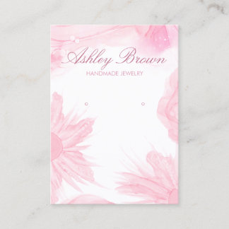 Rosa Aquarell Blume Schmuck Ohrring Display Visitenkarte