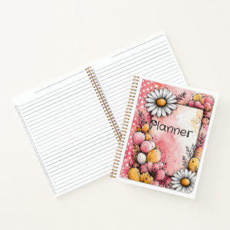 Rosa Aquarell Blumen-Daisy-Journal Notizbuch