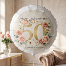 Rosa Aquarell-Blumen Goldene 50. Jubiläum