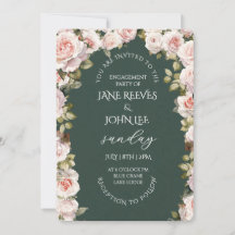 Rosa Aquarell-Blumen-Verlobungsparty