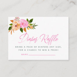 Rosa Aquarell Blütendusche Windelwanne Windelwanne Begleitkarte