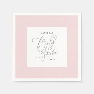 Rosa Aquarell Brautparty Serviette