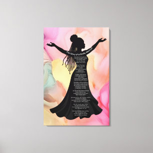 Rosa Aquarell-Christin-Frau-Leinwand-Wandkunst  Leinwanddruck