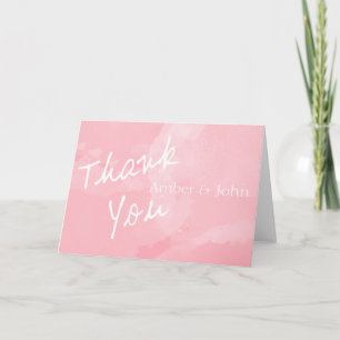 Rosa Aquarell danken Ihnen Dankeskarte
