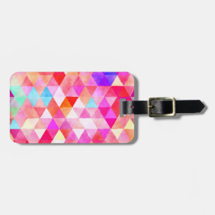 Rosa Aquarell-Dreieck-Mehrfarbenmuster Gepäckanhänger