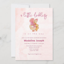 Rosa Aquarell Entlein Mädchen Baby-Party