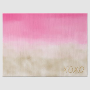 Rosa Aquarell Glam Gold Gefärbte Krawatte XOXO Gli Seidenpapier