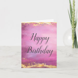 Rosa Aquarell & Gold Foil Trim Geburtskarte Einladung