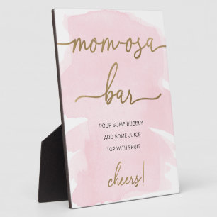 Rosa Aquarell Gold Mama-osa Bar Sign Fotoplatte
