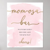 Rosa Aquarell Gold Mama-osa Bar Sign