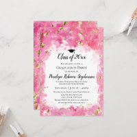 Rosa Aquarell Gold Spritzer Graduation Party