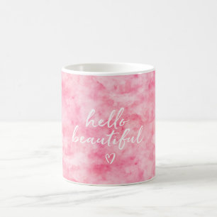 Rosa Aquarell hallo schön Kaffeetasse