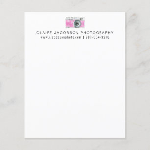 Rosa Aquarell Kamera Fotografie Firmenname