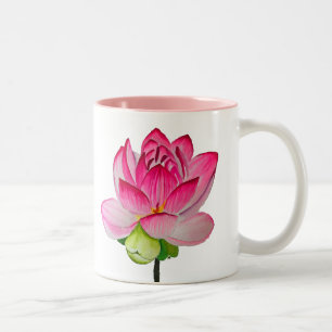 Rosa Aquarell Lotus Blume Zweifarbige Tasse