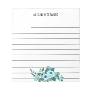 Rosa Aquarell Mama Personalisierter Name Notizblock