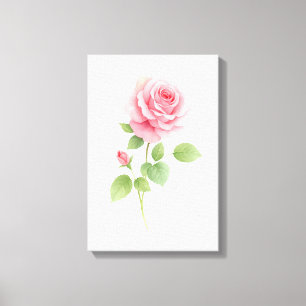 Rosa Aquarell Moderne Wandkunst Dekor Geschenk Leinwanddruck