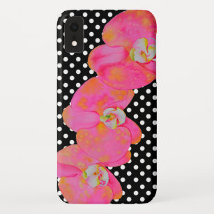 Rosa Aquarell Orchideenmalerei, Polka-Punkte Case-Mate iPhone Hülle