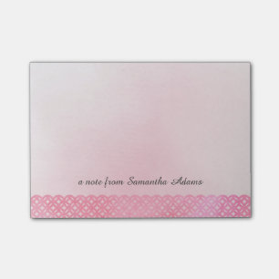 Rosa Aquarell-Spitze-Muster Post-it Klebezettel