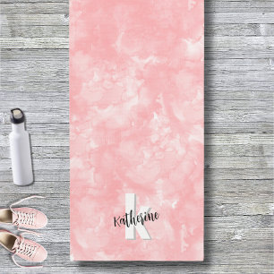 Rosa Aquarell Stilvolle moderne Initiale Yogamatte